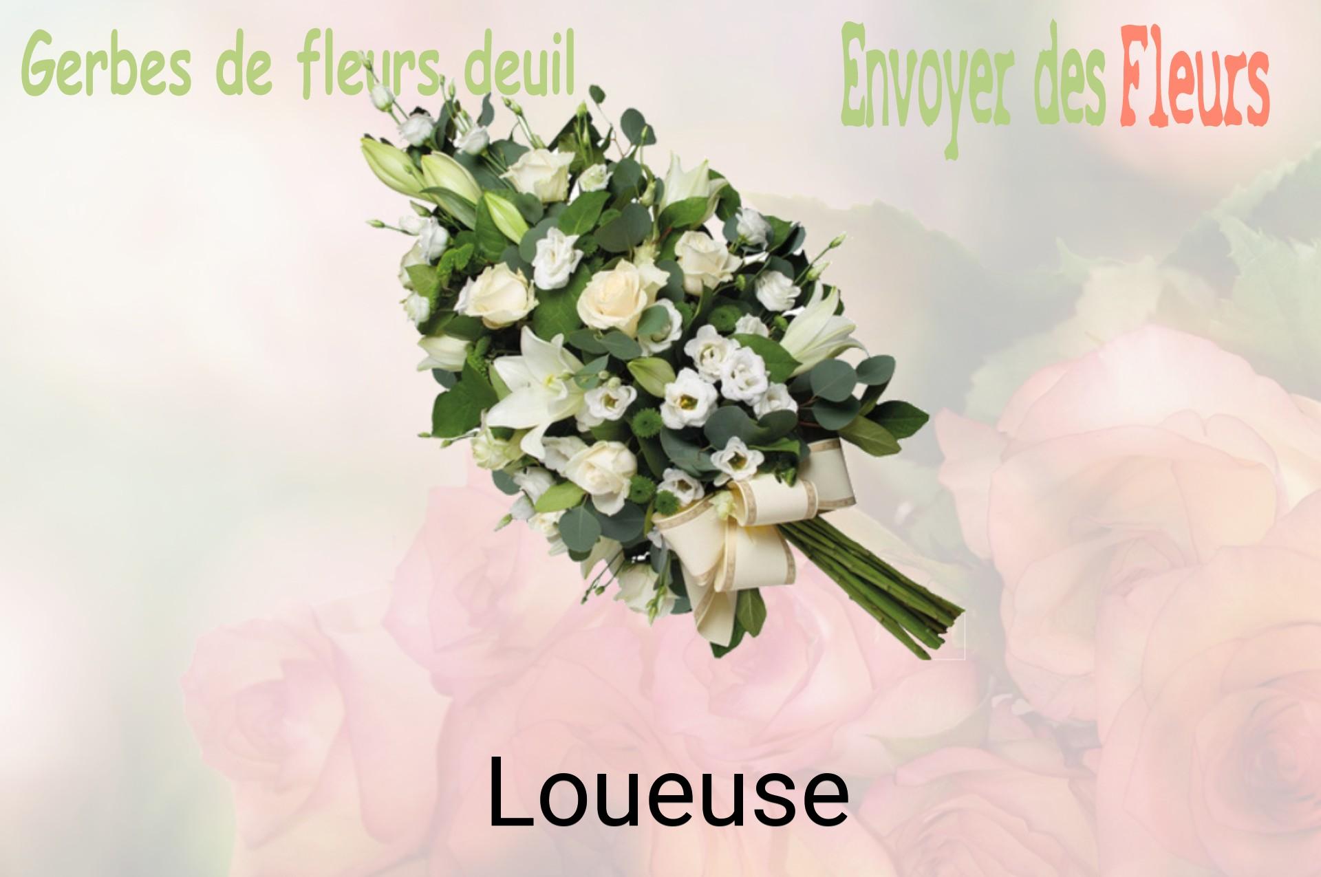 Gerbe de fleurs de deuil livrée à Loueuse